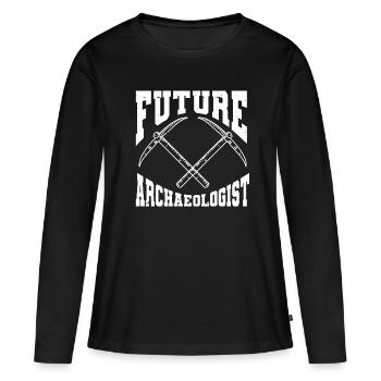 Archéologue Archéologie - T-shirt manches longues Premium bio Femme - noir - Devant - Julia (174cm)