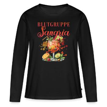 Cocktail Barman Groupe Sanguin Sangria - T-shirt manches longues Premium bio Femme - noir - Devant - Julia (174cm)