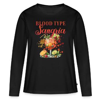 Cocktail Barman Groupe Sanguin Sangria - T-shirt manches longues Premium bio Femme - noir - Devant - Julia (174cm)