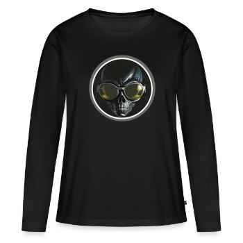 They live - Women's Premium Organic Long Sleeve Shirt - black - Front - Julia (174cm)