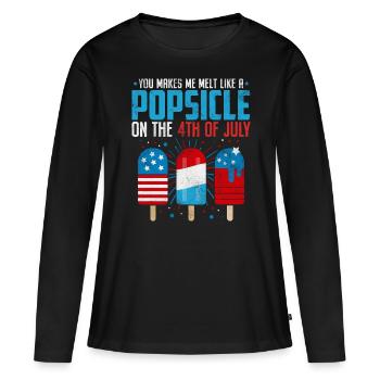 Tu me fais fondre comme une sucette glacée le 4 - T-shirt manches longues Premium bio Femme - noir - Devant - Julia (174cm)