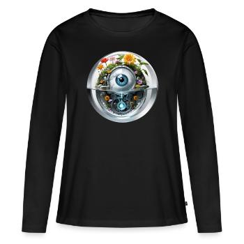 Watch - Frauen Premium Bio Langarmshirt - Schwarz - Vorne - Julia (174cm)
