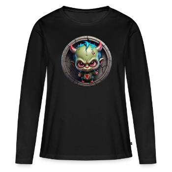 Devil's roast - Women's Premium Organic Long Sleeve Shirt - black - Front - Julia (174cm)