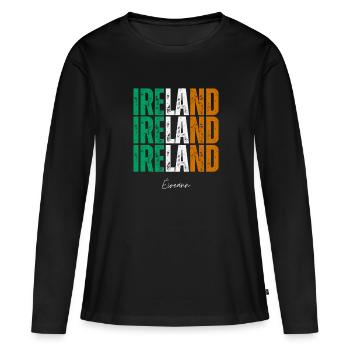 Drapeau de l’Irlande, fierté irlandaise - T-shirt manches longues Premium bio Femme - noir - Devant - Julia (174cm)