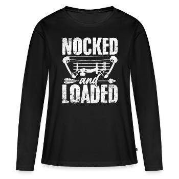 Lustiges Bogenschießen Compound Recurve Bogen Nocke Bogenschießen - Frauen Premium Bio Langarmshirt - Schwarz - Vorne - Julia (174cm)
