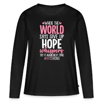 FIV drôle Un embryon sur huit ovules - T-shirt manches longues Premium bio Femme - noir - Devant - Julia (174cm)