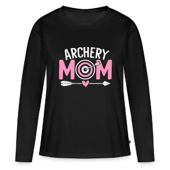 Bogenschießen Mama Compound Bogen Jagd Lustige Mama Pfeil - Frauen Premium Bio Langarmshirt - Schwarz - Vorne - Julia (174cm)