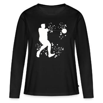 Lanceur de marteau Lancer de marteau Colorsplash - T-shirt manches longues Premium bio Femme - noir - Devant - Julia (174cm)