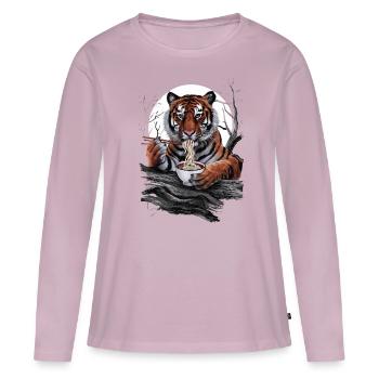 Tiger - Frauen Premium Bio Langarmshirt - Altrosa - Vorne - Julia (174cm)
