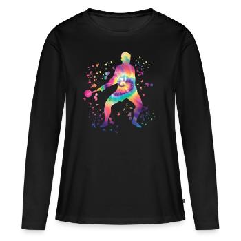 Lanceur de marteau Colorsplash Lancer de marteau - T-shirt manches longues Premium bio Femme - noir - Devant - Julia (174cm)