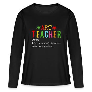 Kunstlehrer Lustige Definition Zurück zur Schule Kunst - Frauen Premium Bio Langarmshirt - Schwarz - Vorne - Julia (174cm)