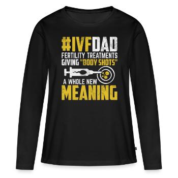 Traitements de fertilité Drôle FIV Journée de prélèvement d’ovules - T-shirt manches longues Premium bio Femme - noir - Devant - Julia (174cm)