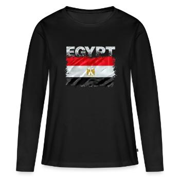 Égypte - T-shirt manches longues Premium bio Femme - noir - Devant - Julia (174cm)