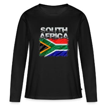 Afrique du Sud - T-shirt manches longues Premium bio Femme - noir - Devant - Julia (174cm)
