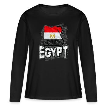Égypte - T-shirt manches longues Premium bio Femme - noir - Devant - Julia (174cm)