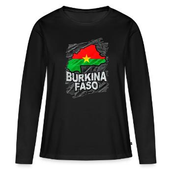 Burkina Faso - Women's Premium Organic Long Sleeve Shirt - black - Front - Julia (174cm)