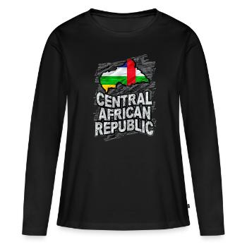 République centrafricaine - T-shirt manches longues Premium bio Femme - noir - Devant - Julia (174cm)