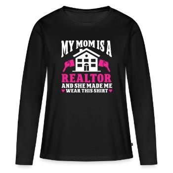 Agent immobilier Agent immobilier - T-shirt manches longues Premium bio Femme - noir - Devant - Julia (174cm)