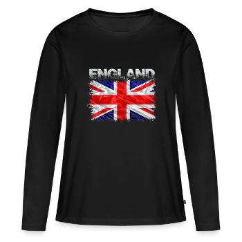 Großbritannien - Frauen Premium Bio Langarmshirt - Schwarz - Vorne - Julia (174cm)