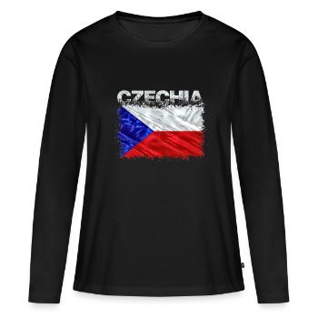 Tchéquie - T-shirt manches longues Premium bio Femme - noir - Devant - Julia (174cm)