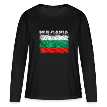 Bulgarie - T-shirt manches longues Premium bio Femme - noir - Devant - Julia (174cm)