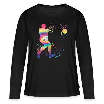Lanceur de marteau Colorsplash Lancer de marteau - T-shirt manches longues Premium bio Femme - noir - Devant - Julia (174cm)