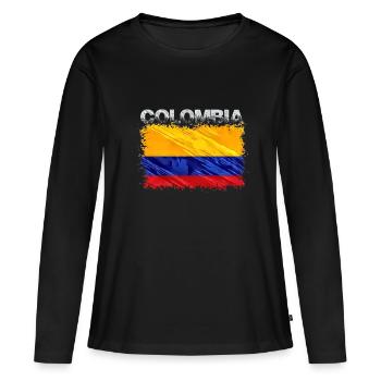 Colombie - T-shirt manches longues Premium bio Femme - noir - Devant - Julia (174cm)