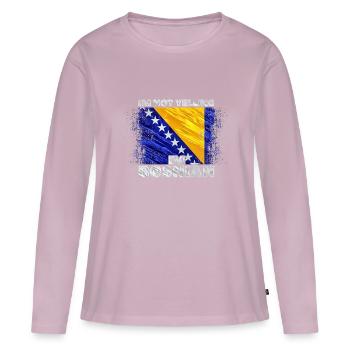 Bosnie-Herzégovine - T-shirt manches longues Premium bio Femme - rose poudré - Devant - Julia (174cm)