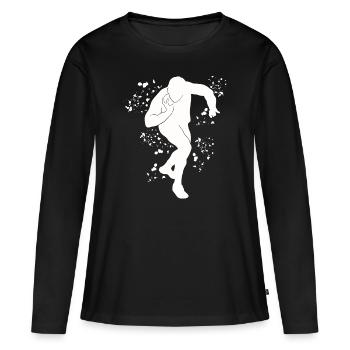 Lanceur de poids Colorsplash Lancer de poids - T-shirt manches longues Premium bio Femme - noir - Devant - Julia (174cm)