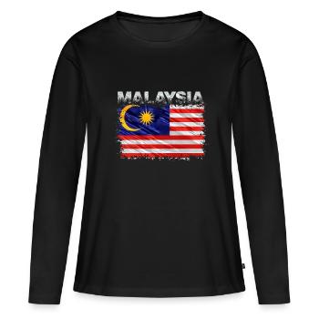 Malaysia - Frauen Premium Bio Langarmshirt - Schwarz - Vorne - Julia (174cm)