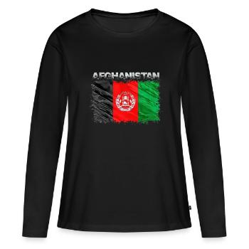 Afghanistan - T-shirt manches longues Premium bio Femme - noir - Devant - Julia (174cm)