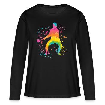 Lanceur de marteau Colorsplash Lancer de marteau - T-shirt manches longues Premium bio Femme - noir - Devant - Julia (174cm)