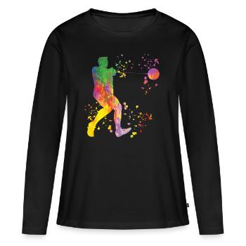 Lanceur de marteau Colorsplash Lancer de marteau - T-shirt manches longues Premium bio Femme - noir - Devant - Julia (174cm)