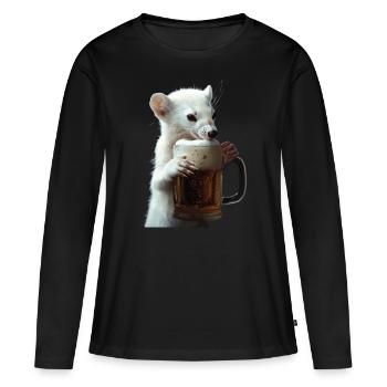 Hermine - T-shirt manches longues Premium bio Femme - noir - Devant - Julia (174cm)