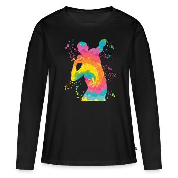 Lanceur de poids Colorsplash Lancer de poids - T-shirt manches longues Premium bio Femme - noir - Devant - Julia (174cm)
