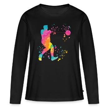 Lanceur de marteau Colorsplash Lancer de marteau - T-shirt manches longues Premium bio Femme - noir - Devant - Julia (174cm)