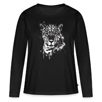 Jaguar - T-shirt manches longues Premium bio Femme - noir - Devant - Julia (174cm)