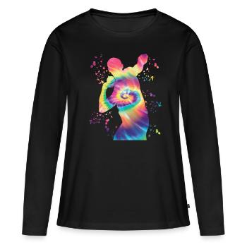Lanceur de poids Colorsplash Lancer de poids - T-shirt manches longues Premium bio Femme - noir - Devant - Julia (174cm)