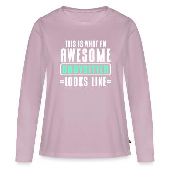 Babysitter Babysitting - Women's Premium Organic Long Sleeve Shirt - dusky pink - Front - Julia (174cm)