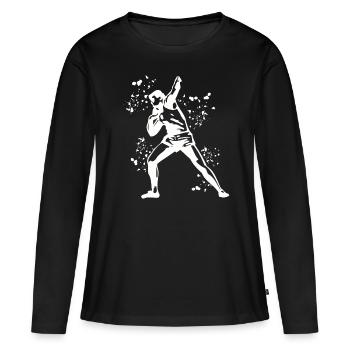 Lanceur de poids Colorsplash Lancer de poids - T-shirt manches longues Premium bio Femme - noir - Devant - Julia (174cm)