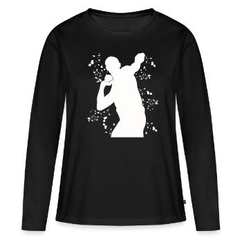 Lanceur de poids Colorsplash Lancer de poids - T-shirt manches longues Premium bio Femme - noir - Devant - Julia (174cm)