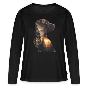 Bouledogue - T-shirt manches longues Premium bio Femme - noir - Devant - Julia (174cm)