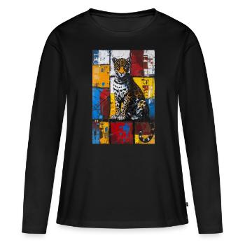 Jaguar - T-shirt manches longues Premium bio Femme - noir - Devant - Julia (174cm)