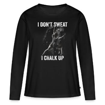 Ich Schwitze Nicht, Ich Kreide Boulder - Frauen Premium Bio Langarmshirt - Schwarz - Vorne - Julia (174cm)