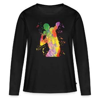 Lanceur de poids Colorsplash Lancer de poids - T-shirt manches longues Premium bio Femme - noir - Devant - Julia (174cm)
