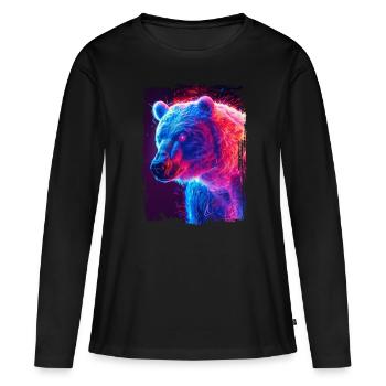 Porter - T-shirt manches longues Premium bio Femme - noir - Devant - Julia (174cm)