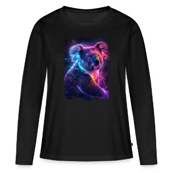 Koala - Frauen Premium Bio Langarmshirt - Schwarz - Vorne - Julia (174cm)