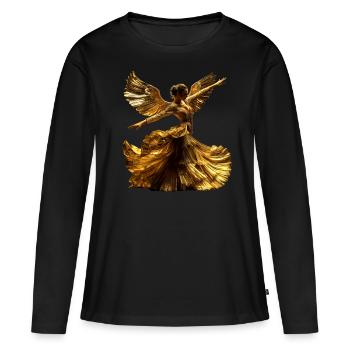 Danseuse de flamenco Aile d’or Espagne Robe Danseuse - T-shirt manches longues Premium bio Femme - noir - Devant - Julia (174cm)