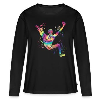 Boulderer Colorsplash Boulder Bouldering - Women's Premium Organic Long Sleeve Shirt - black - Front - Julia (174cm)