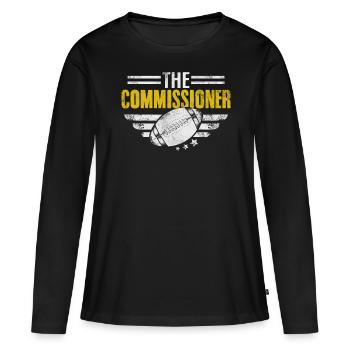 Le commissaire Funny Fantasy Football FFL Draft - T-shirt manches longues Premium bio Femme - noir - Devant - Julia (174cm)